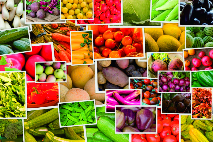 Fruits and Vegetables Collage